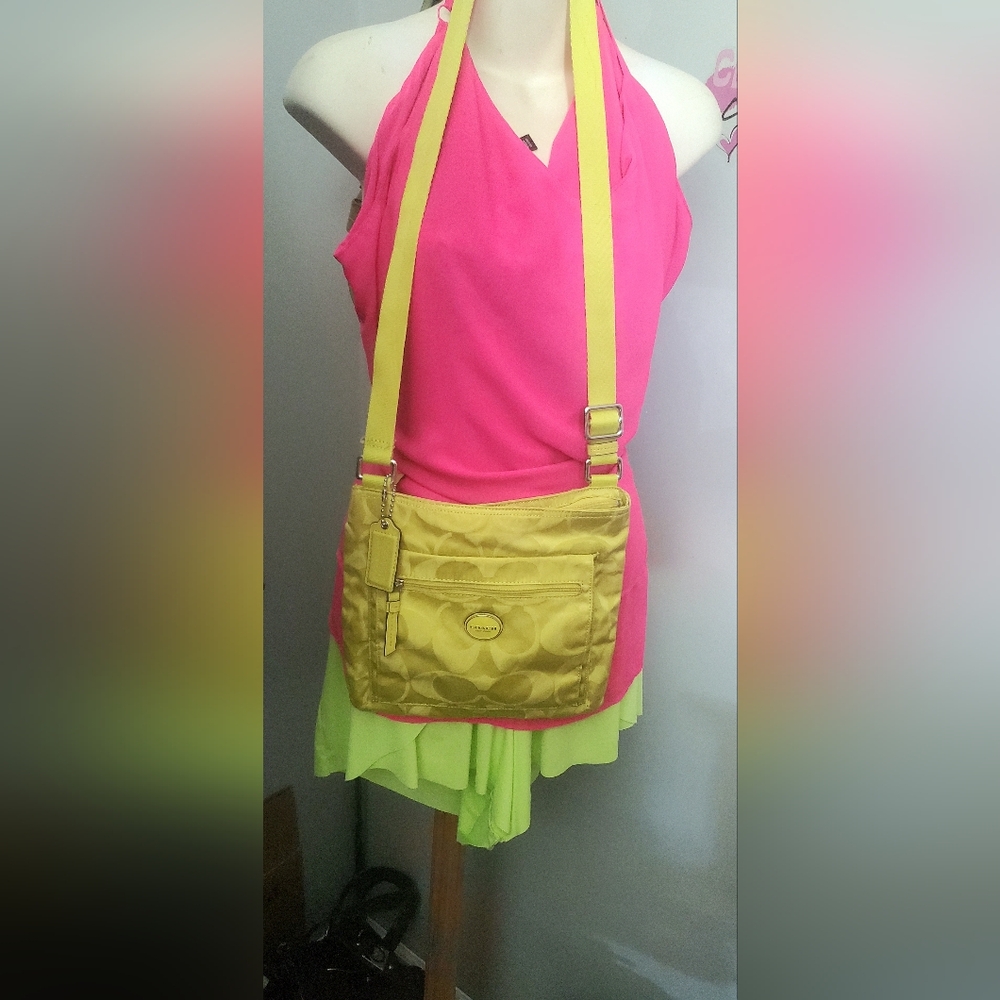 Coach Signature C pattern yellow crossbody